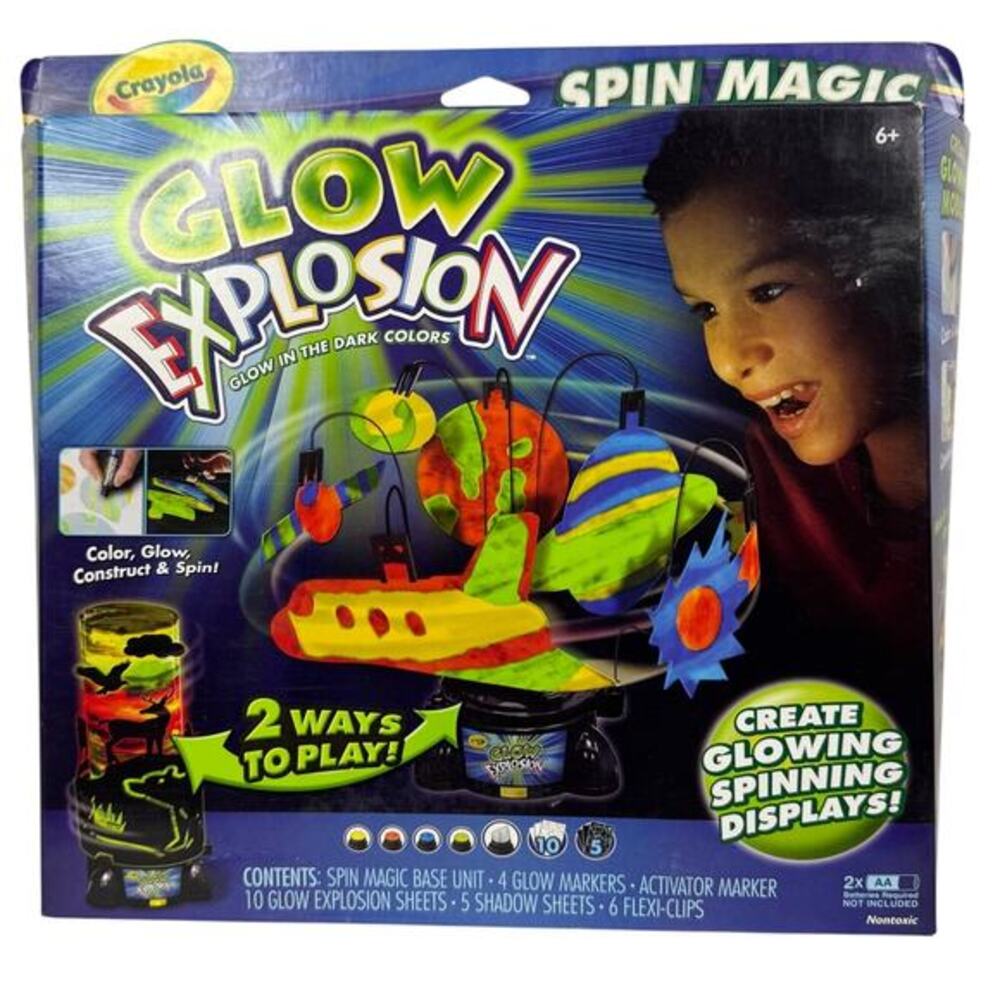 Crayola Glow Explosion Spin Magic Art set